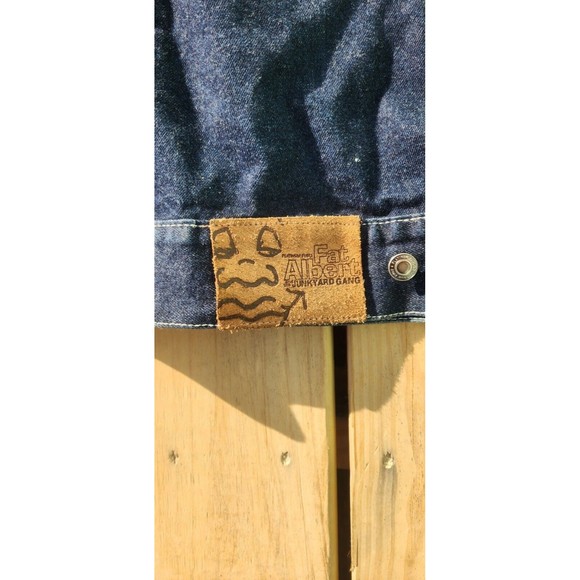 Vintage Platinum FUBU Fat Albert And The Junkyard Gang Spellout Denim Jacket 2XL - Picture 6 of 6